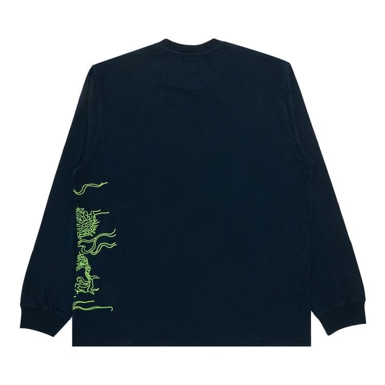 Supreme Dragon Embroidered Long-Sleeve Top Navy