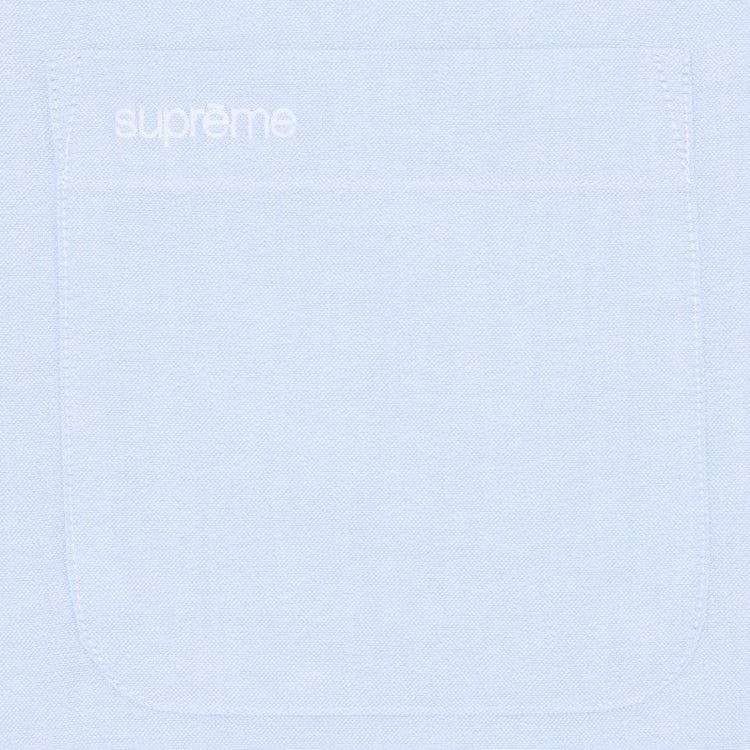Supreme Loose Fit Oxford Shorts-Sleeve Shirt Light Blue