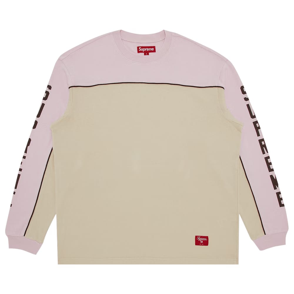 Supreme Paneled Piping Long-Sleeve Top Tan