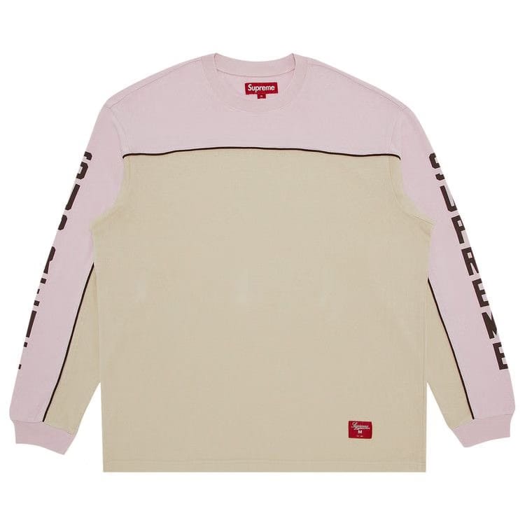 Supreme Paneled Piping Long-Sleeve Top Tan