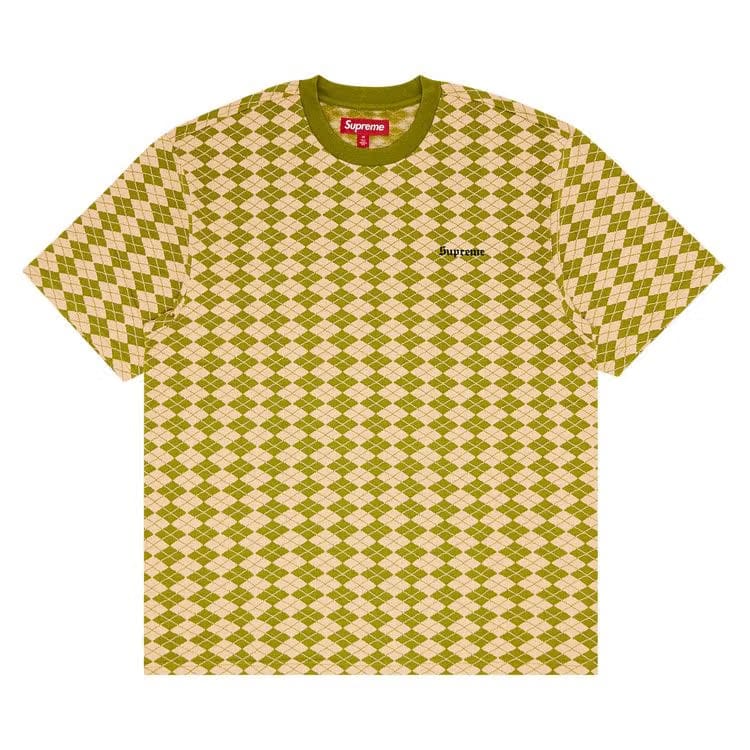 Supreme Diamond Jacquard Shorts-Sleeve Top Green