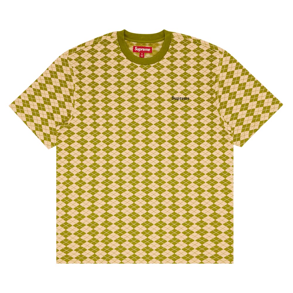 Supreme Diamond Jacquard Shorts-Sleeve Top Green