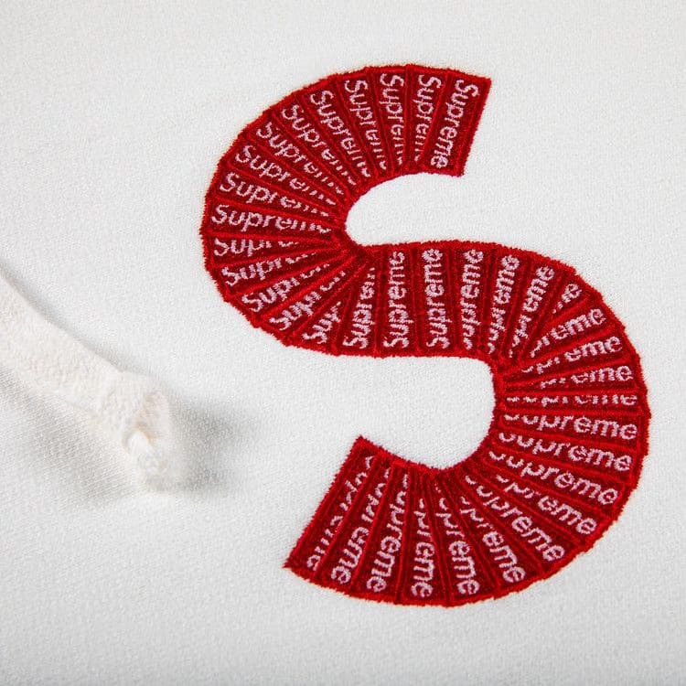 Supreme S Logo Hoodie White