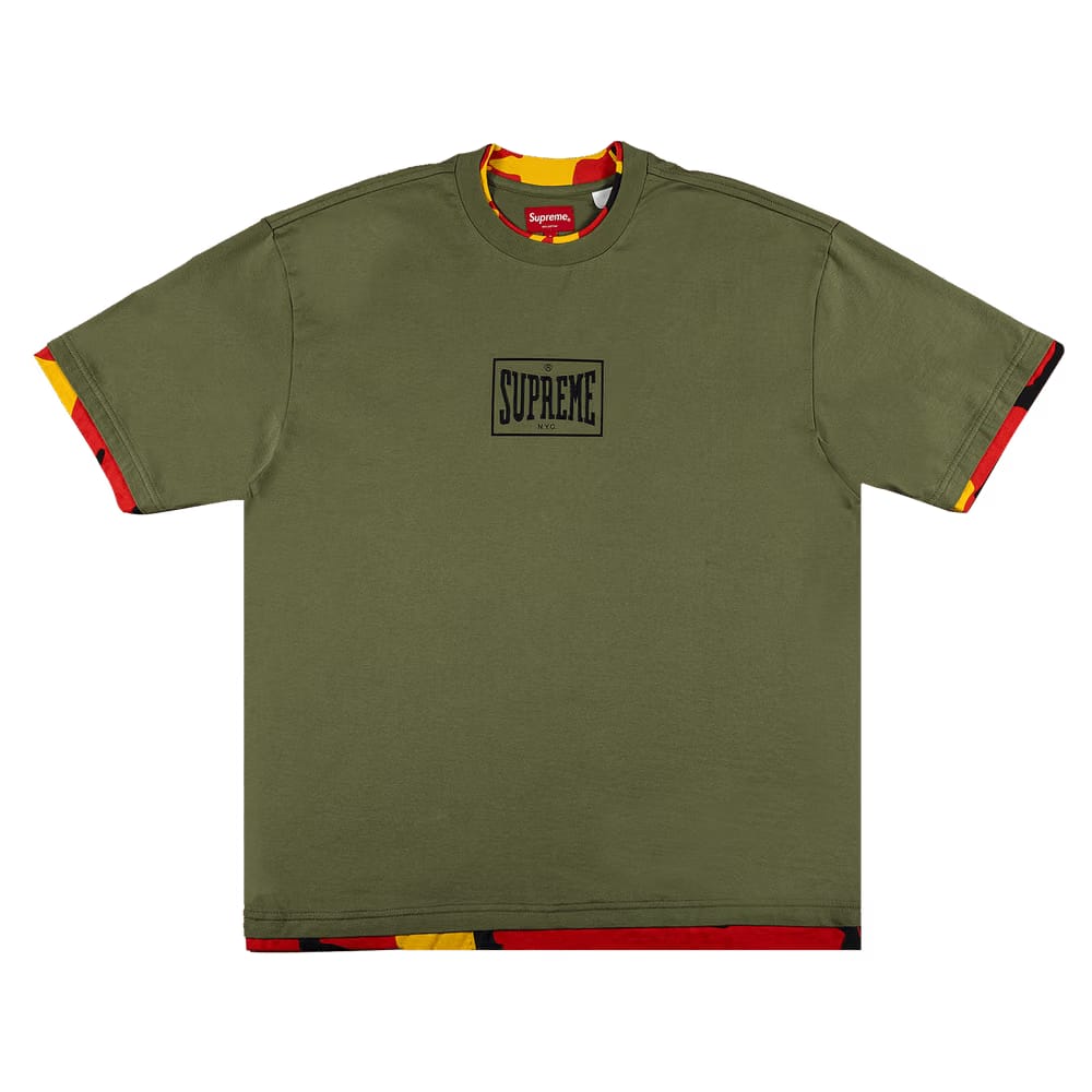 Supreme Layered Shorts-Sleeve Top Light Olive