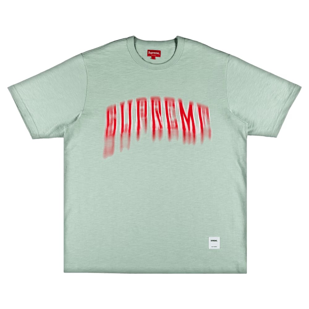 Supreme Blurred Arc Shorts-Sleeve Top Pale Green