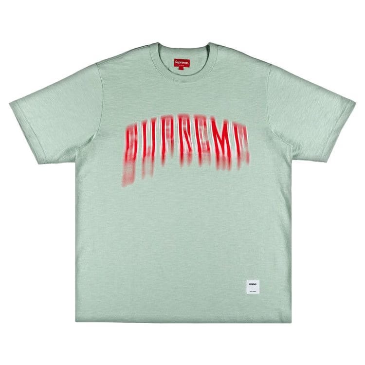 Supreme Blurred Arc Shorts-Sleeve Top Pale Green