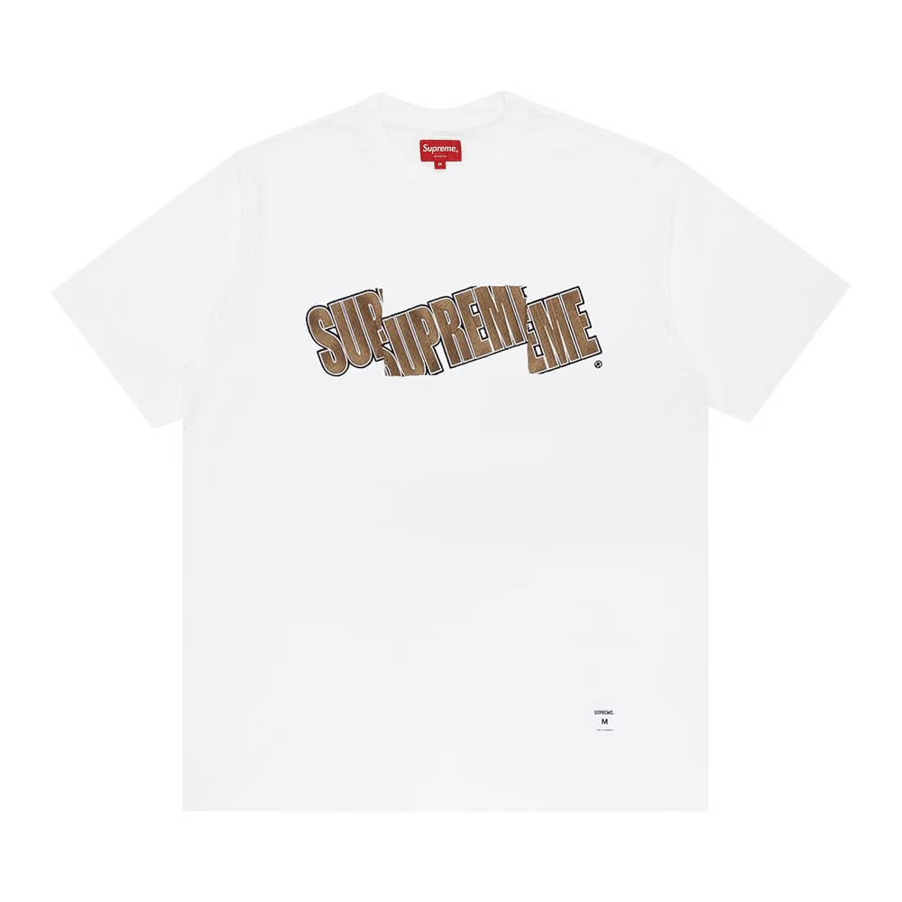 Supreme Cut Logo Shorts-Sleeve Top White