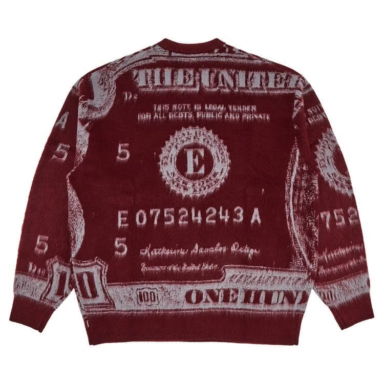 Supreme Money Sweater Burgundy