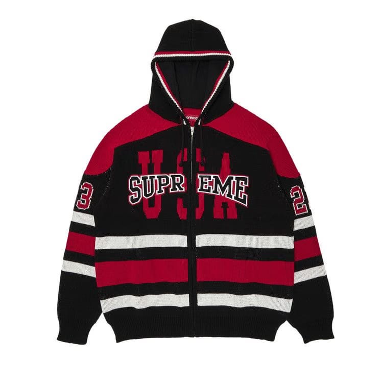 Supreme USA Zip Up Hooded Sweater Black