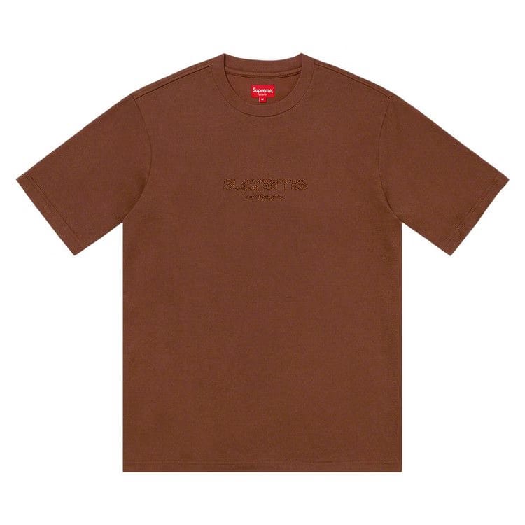 Supreme Beaded Logo Shorts-Sleeve Top Brown