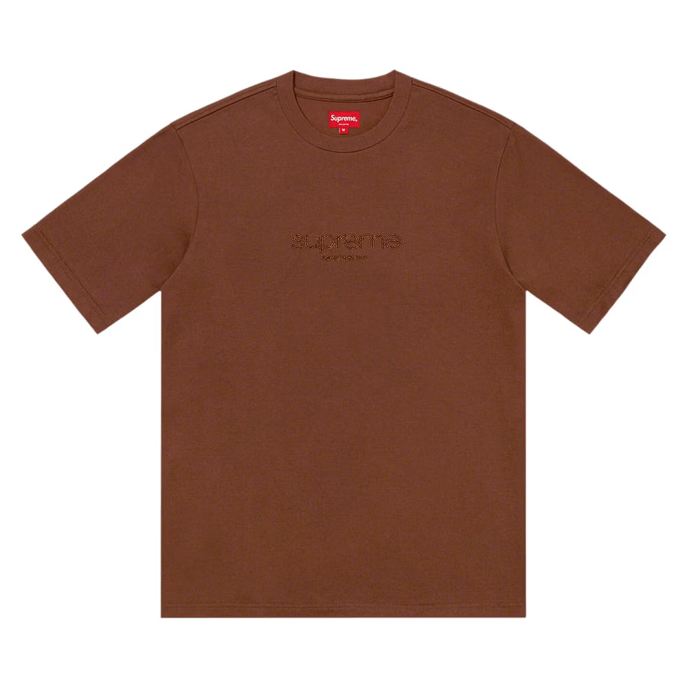 Supreme Beaded Logo Shorts-Sleeve Top Brown