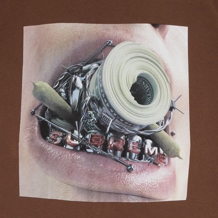 Supreme Braces T-Shirt Brown