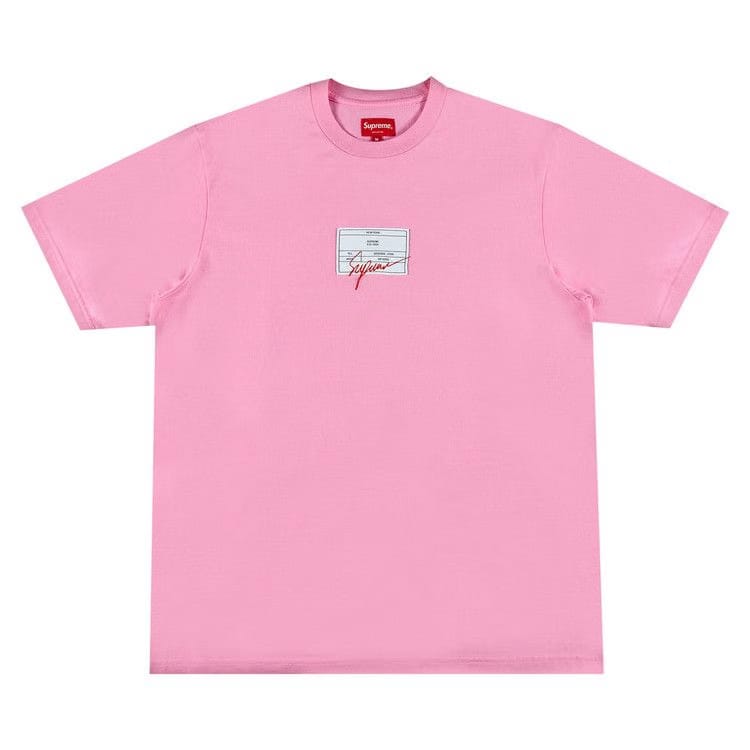 Supreme Signature Label Shorts-Sleeve Top Pink