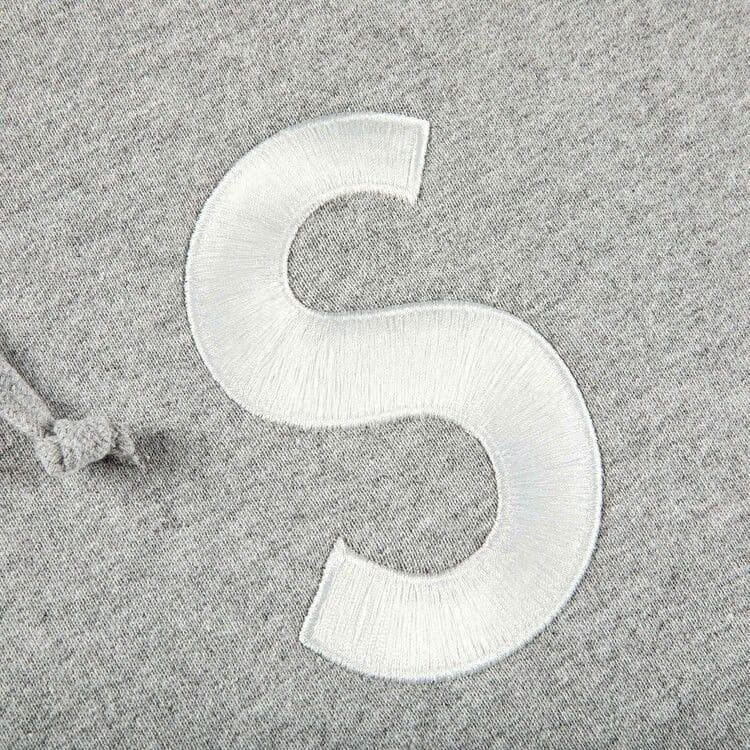 Supreme S Logo Split Hoodie Heather Grey