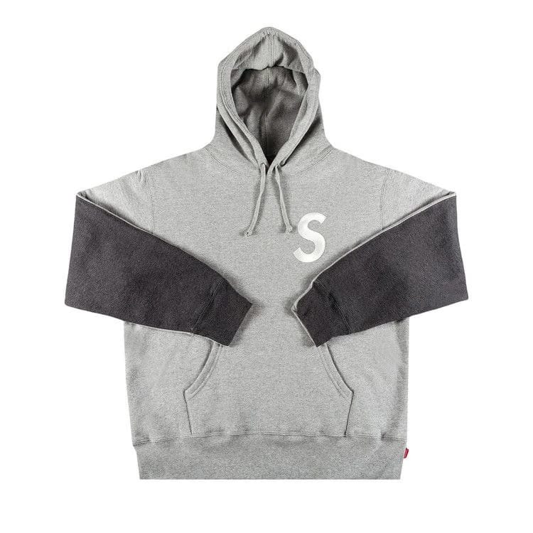 Supreme S Logo Split Hoodie Heather Grey