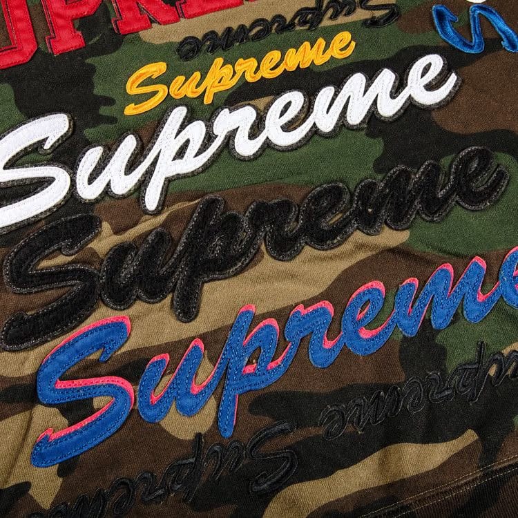 Supreme Multi Logo Hoodie Woodland Camo