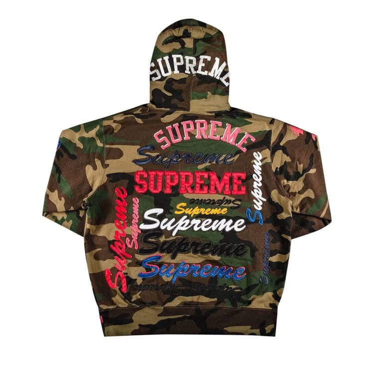 Supreme Multi Logo Hoodie Woodland Camo