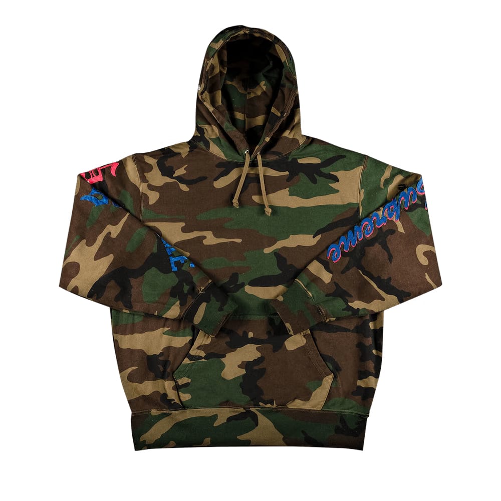 Supreme Multi Logo Hoodie Woodland Camo