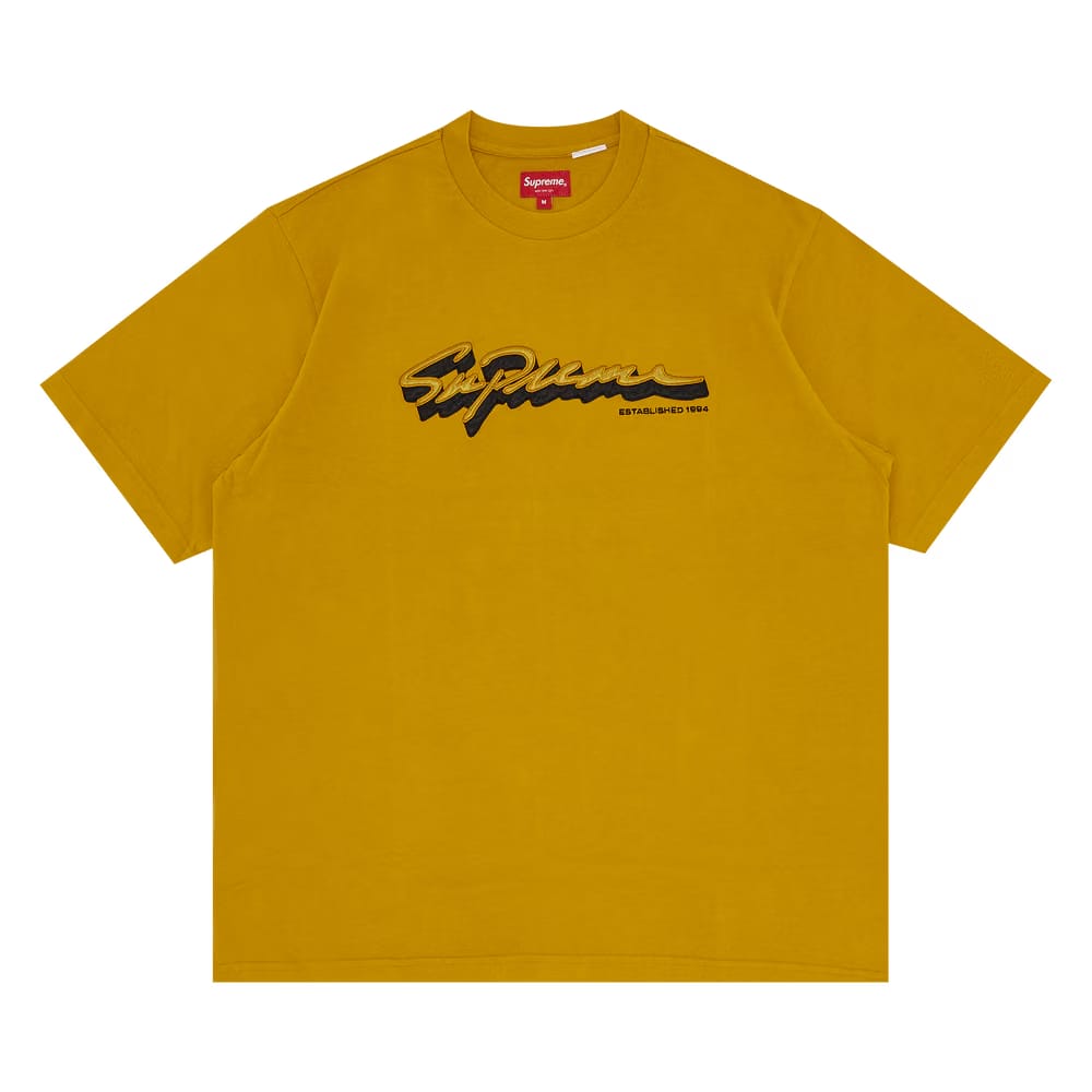 Supreme Shadow Script Shorts-Sleeve Top Dusty Yellow