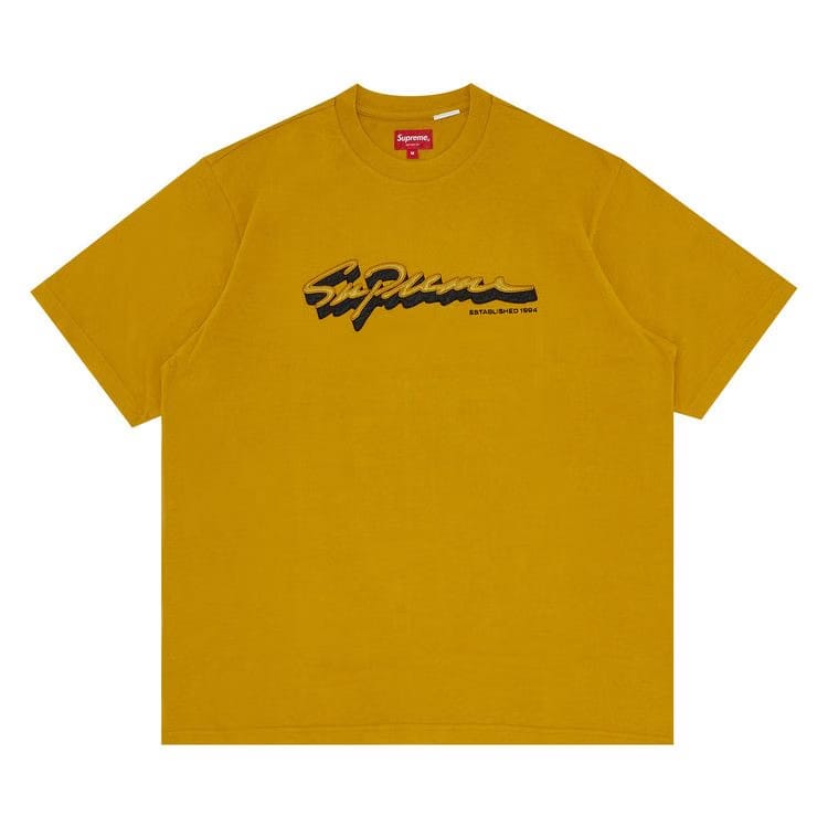 Supreme Shadow Script Shorts-Sleeve Top Dusty Yellow