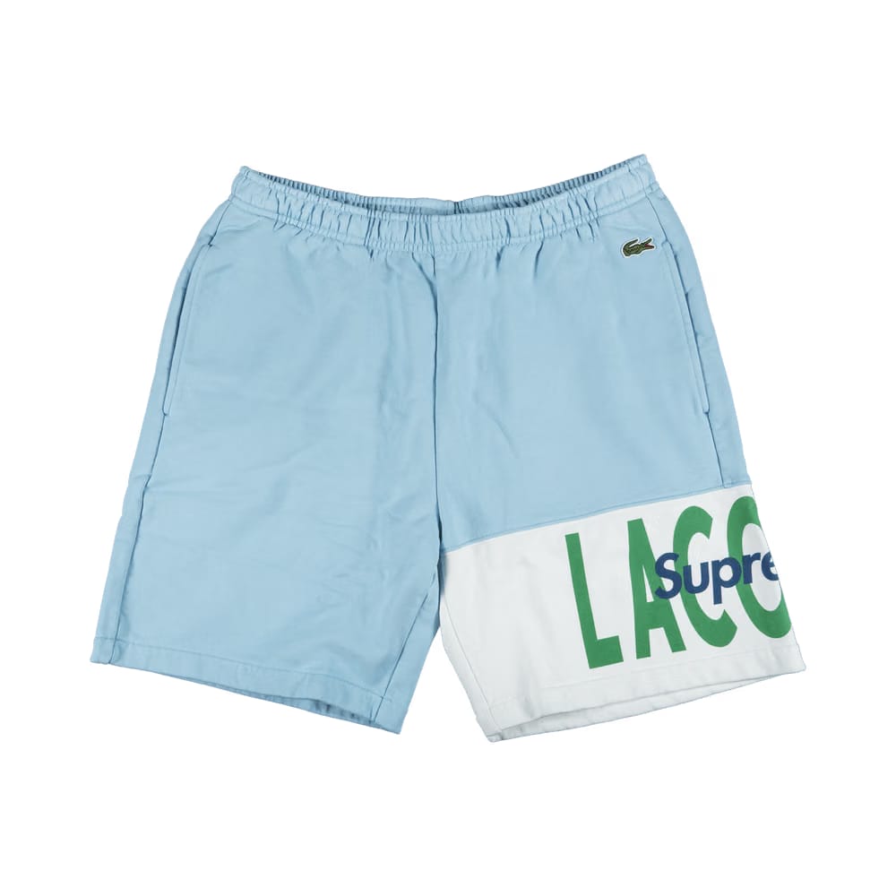 Supreme x Lacoste Logo Panel Sweatshort Light Blue