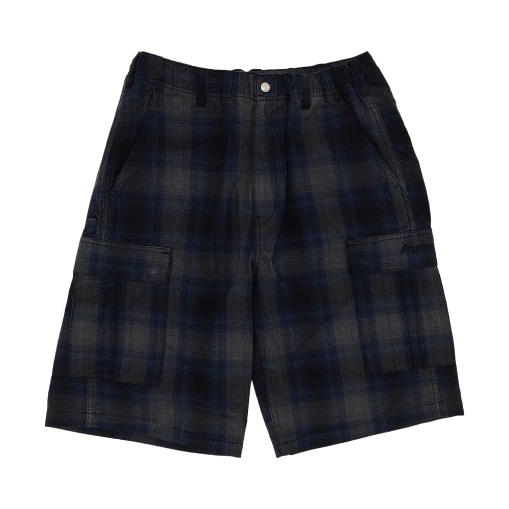 Supreme Shadow Plaid Cargo Shorts Black