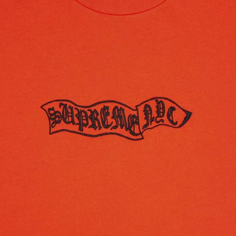 Supreme Banner Shorts-Sleeve Top Orange