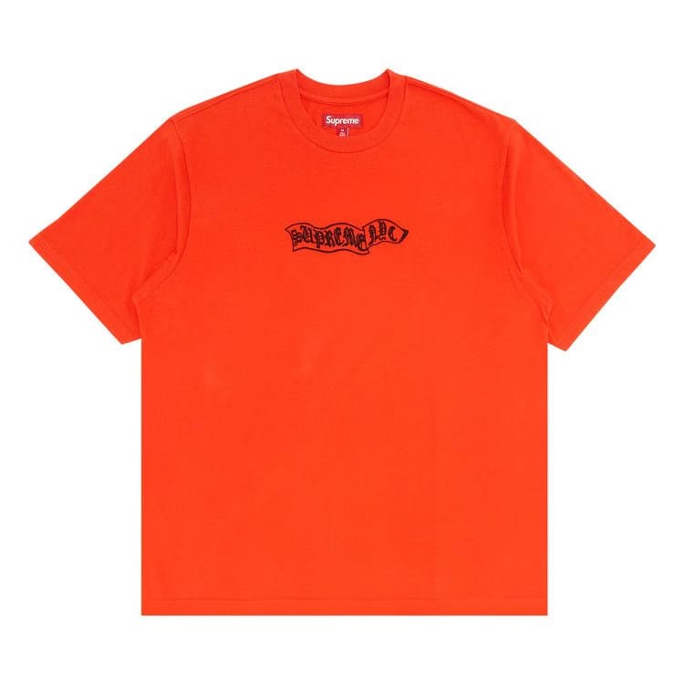 Supreme Banner Shorts-Sleeve Top Orange