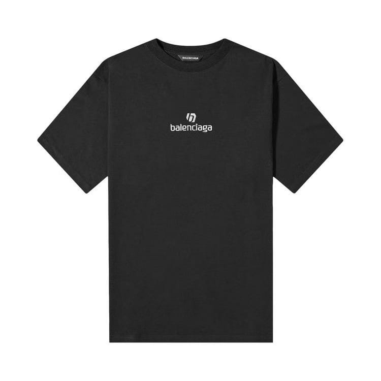 Balenciaga Sponsor Medium Fit T-Shirt Black/Chalky White