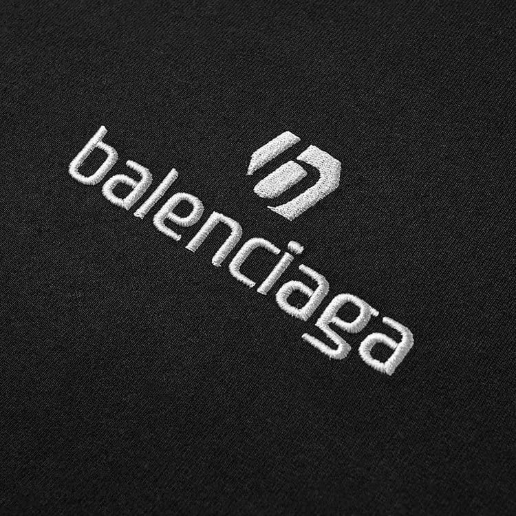 Balenciaga Sponsor Medium Fit T-Shirt Black/Chalky White