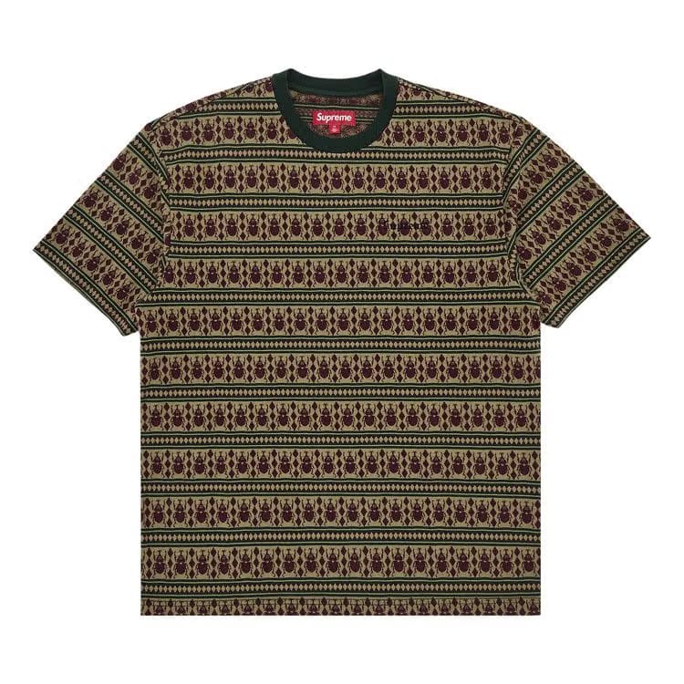 Supreme Jacquard Scarab Shorts-Sleeve Top Olive