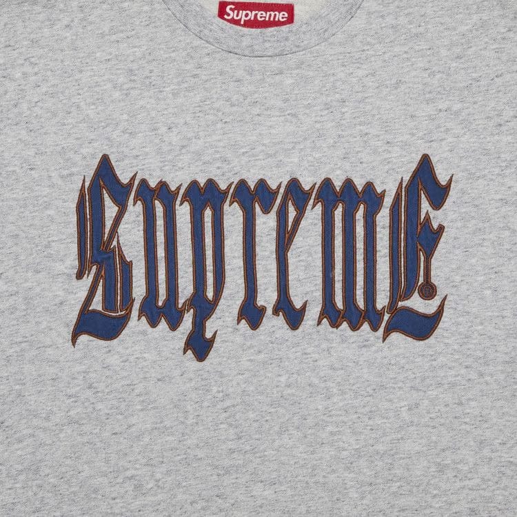Supreme Old English Shorts-Sleeve Top Heather Grey