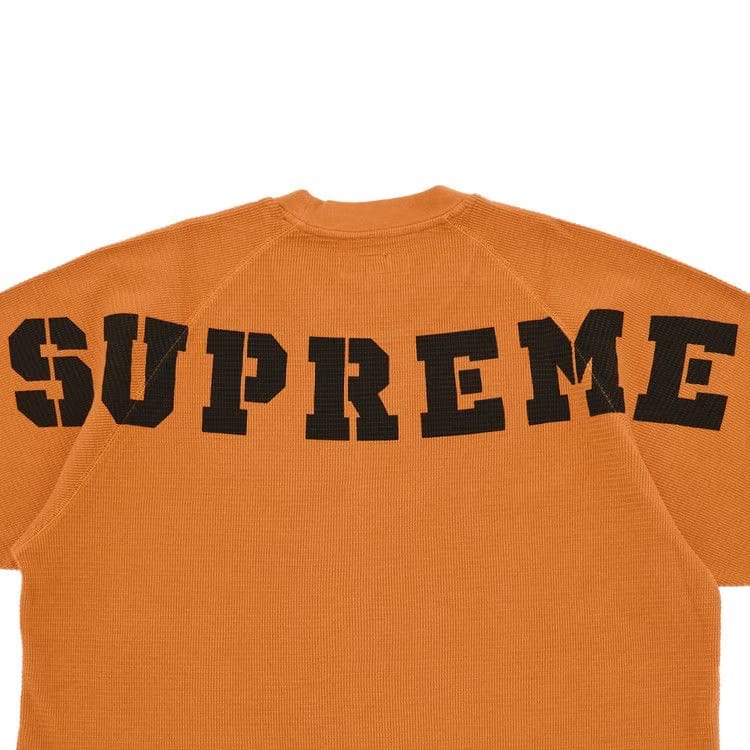 Supreme Stencil Thermal Shorts-Sleeve Top Orange