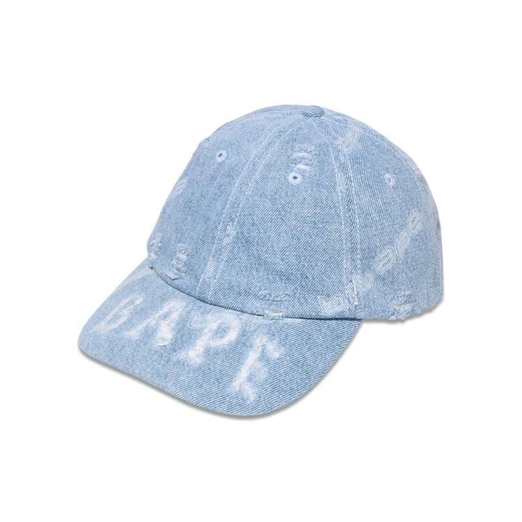BAPE Denim Distressed Logo Cap Light Indigo