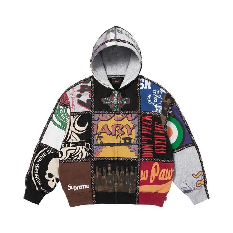 Supreme x Number (N)Ine Patchwork Zip Up Hoodie Multicolor