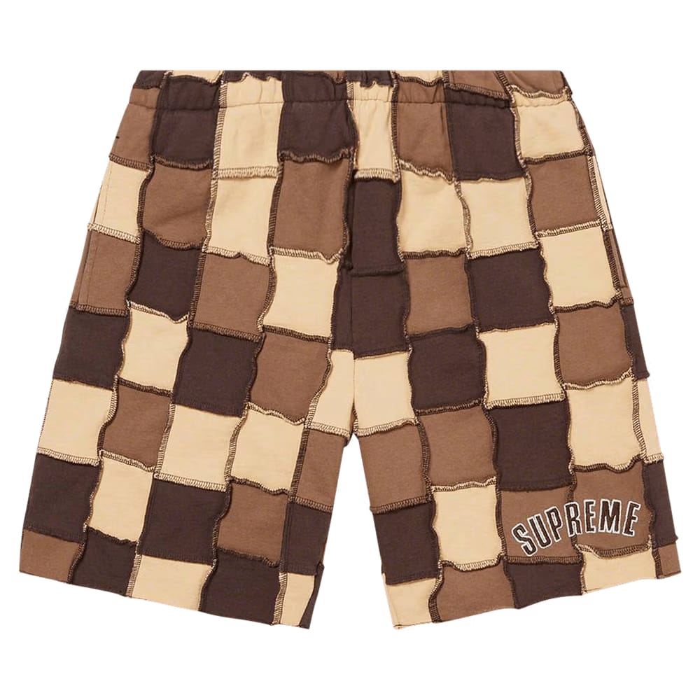 Supreme Reverse Patchwork Sweatshort Brown