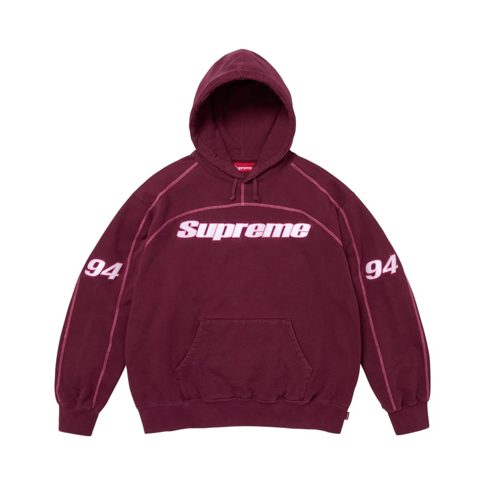 Supreme Overlock Hoodie Burgundy