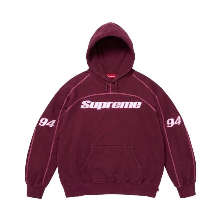 Supreme Overlock Hoodie Burgundy