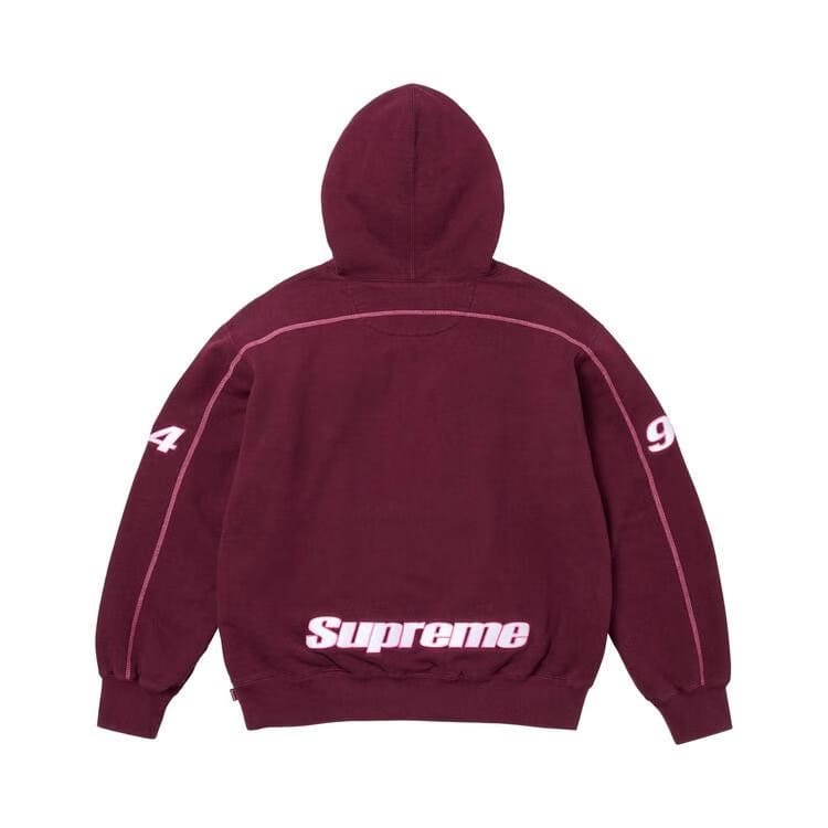 Supreme Overlock Hoodie Burgundy
