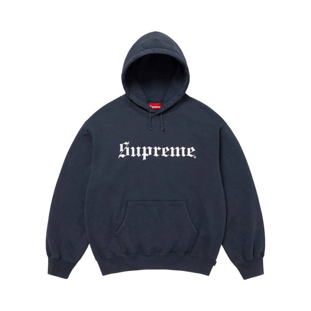 Supreme Washed Old English Hoodie Navy