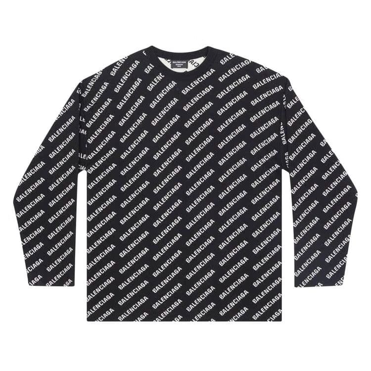 Balenciaga All-Over Crewneck Black/White