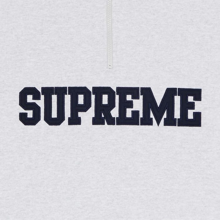 Supreme Collegiate Half Zip Pullover Ash Grey