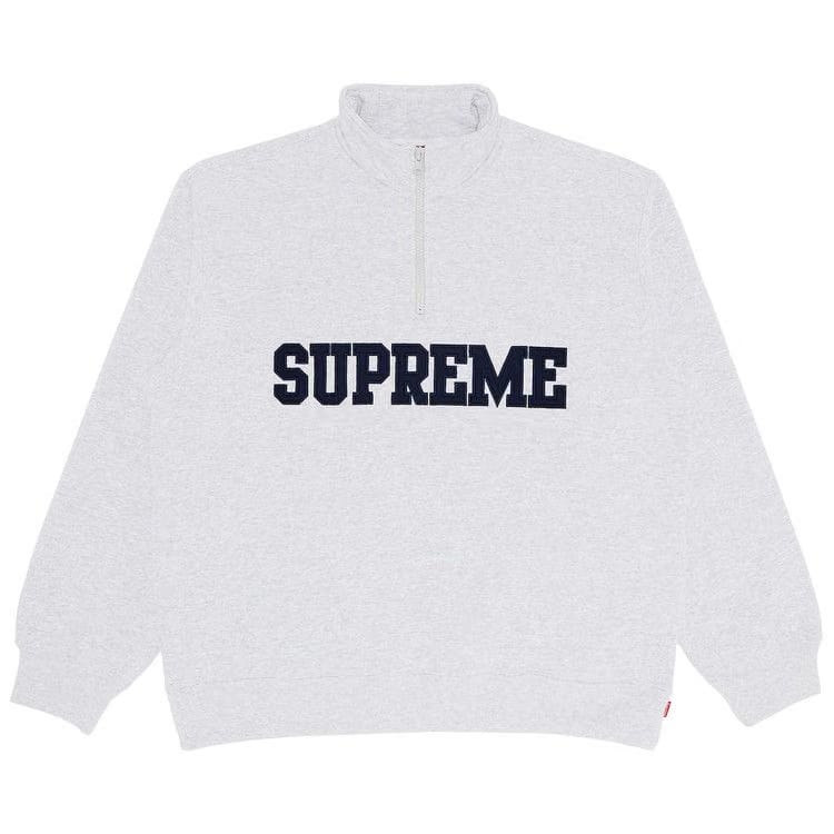 Supreme Collegiate Half Zip Pullover Ash Grey