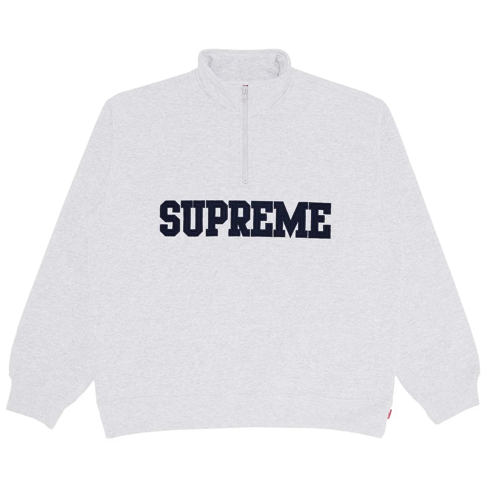 Supreme Collegiate Half Zip Pullover Ash Grey
