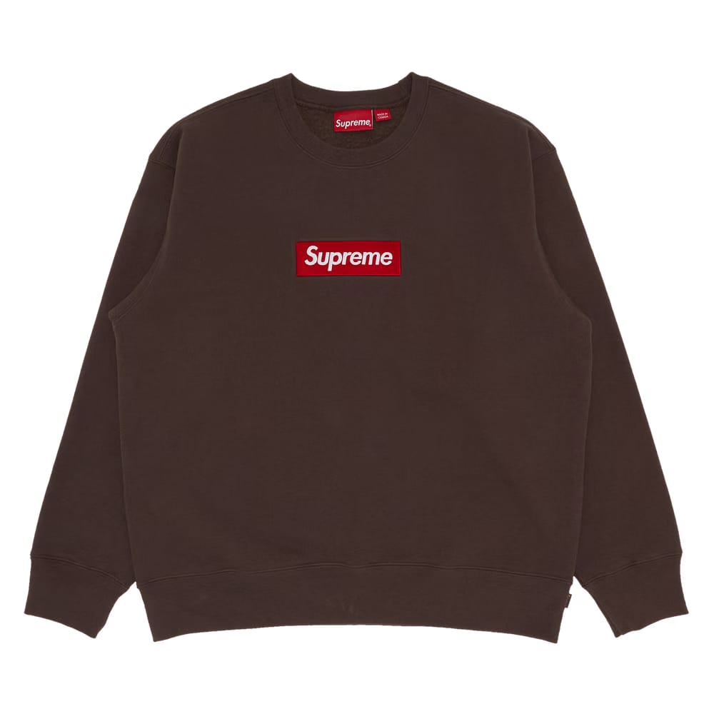 Supreme Box Logo Crewneck Umber