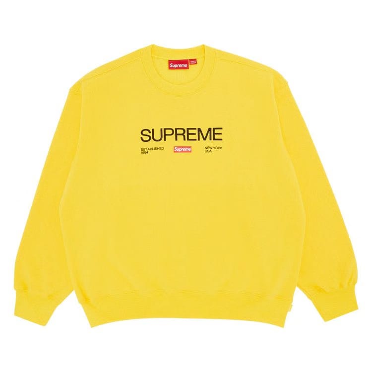 Supreme Established Crewneck Yellow