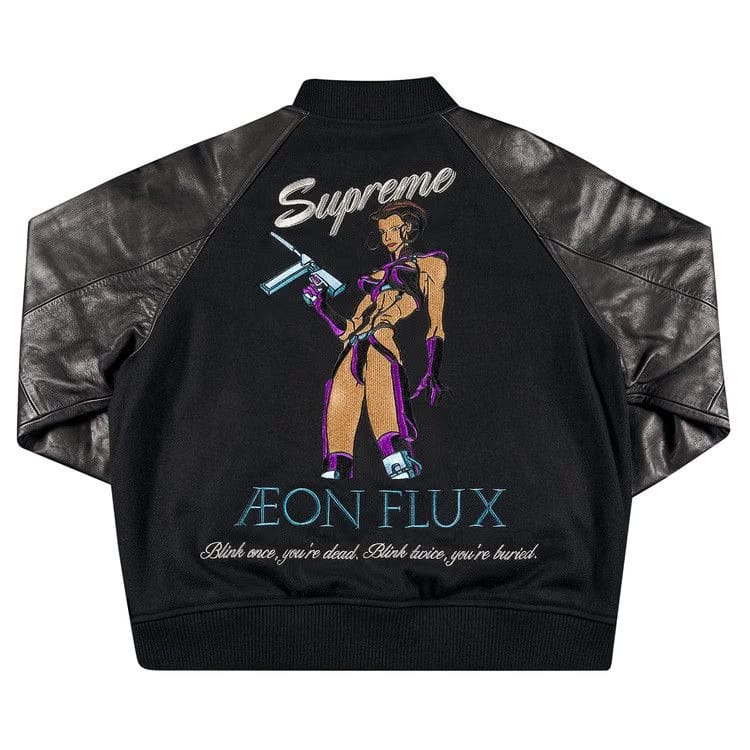 Supreme Aeon Flux Varsity Jacket Black