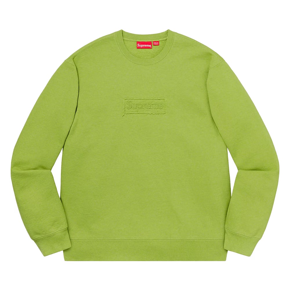 Supreme Cutout Logo Crewneck Lime