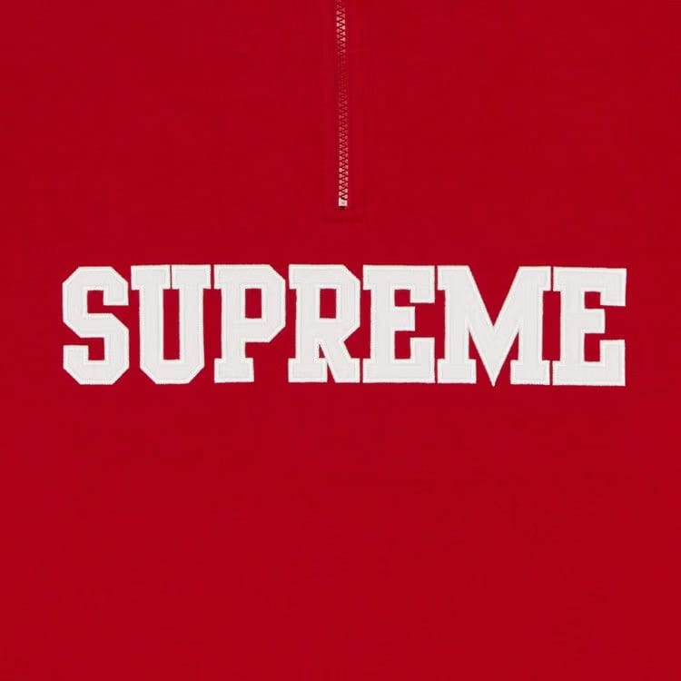 Supreme Collegiate Half Zip Pullover Red