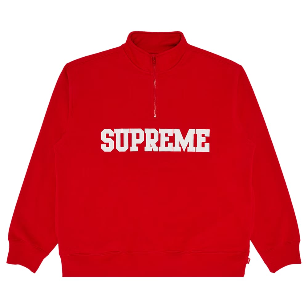 Supreme Collegiate Half Zip Pullover Red